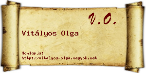 Vitályos Olga névjegykártya